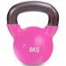 Гиря тренировочная цельная чугунная с виниловым покрытием Zelart TA-5161-8 вес 8кг синий, розовый Розовый