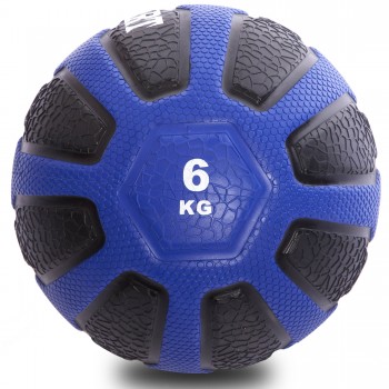 Мяч медицинский медбол Zelart Medicine Ball FI-0898-6 6кг черный-синий