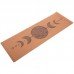 Коврик для йоги Пробковый каучуковый двухслойный Yoga mat Record FI-7156-9 183x61мx0.4cм с принтом Лунный Цикл коричневый