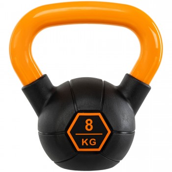 Гиря тренировочная цельная обрезиненная с окрашенной ручкой LiveUp Urethane competition kettlebell UAZE5336-8 вес 8кг черный-оранжевый Гиря тренировочная цельная обрезиненная с окрашенной ручкой LiveUp Urethane competition kettlebell UAZE5336-8 вес 8кг черный-оранжевый