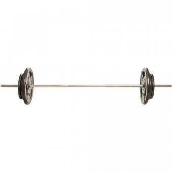 Штанга прямая со стальными блинами SHUANG CAI SPORTS TA-1139-83RSTAL длина-1,8м 28мм 83кг графитовый-серый