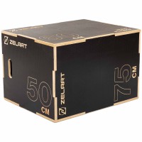 Бокс плиометрический тумба для кроссфита Плиобокс Wood Plyo box Zelart FI-4884-2 1шт 75см черный