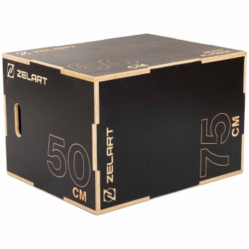 Бокс плиометрический тумба для кроссфита Плиобокс Wood Plyo box Zelart FI-4884-2 1шт 75см черный
