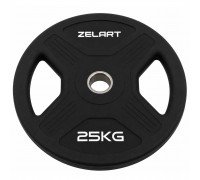 Блины диски TPU 2 Handle металлическая втулка Zelart TA-6995-25 ø51мм 25кг черный