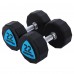 Гантели цельные профессиональные с полиуретановым покрытием LiveUp LP8003-22 2шт по 22кг черный-синий