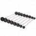 Штанга фиксированная изогнутая обрезиненная Rubber Hexagon Barbell Zelart TA-6231-50 длина-95см 50кг черный