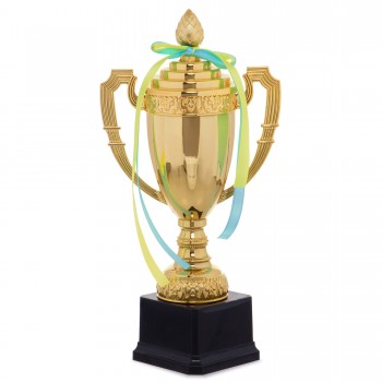 Кубок спортивный с ручками и крышкой SP-Sport CLASSIC C-897C высота 30см золотой Кубок спортивный с ручками и крышкой SP-Sport CLASSIC C-897C высота 30см золотой