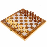 Шахматы шашки нарды 3 в 1 набор настольных игр деревянные SPRINTER 9029 размер 29,5см x 29,5м