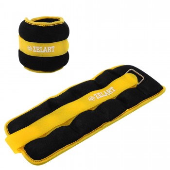 Утяжелители-манжеты для рук и ног Zelart FI-2502-2 2x1кг Желтый