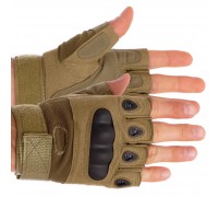 Перчатки тактические с открытыми пальцами и усиленым протектором Military Rangers BC-4624 M-XXL Хаки Перчатки тактические с открытыми пальцами и усиленым протектором Military Rangers BC-4624 M-XXL Хаки