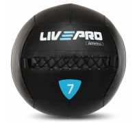 Мяч набивной медицинский для кроссфита WALL BALL LiveUp LP8103-7 7кг черный