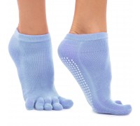 Носки для йоги и пилатеса с закрытыми пальцами нескользящие SP-Planeta FI-4945 размер 36-41 Голубой