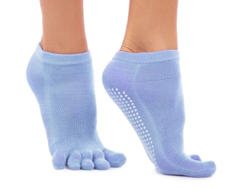 Носки для йоги и пилатеса с закрытыми пальцами нескользящие SP-Planeta FI-4945 размер 36-41 Голубой