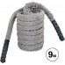 Канат для кроссфита в защитном рукаве BATTLE ROPE Zelart FI-5719-9 9м серый