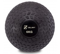 Мяч набивной слэмбол для кроссфита рифленый Zelart SLAM BALL FI-7474-6 6кг черный