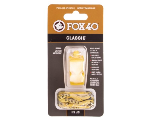 Свисток судейский пластиковый CLASSIC FOX40-CLASSIC Желтый