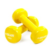 Гантели для фитнеса с виниловым покрытием Zelart Beauty TA-5225-1 2шт 1кг Желтый