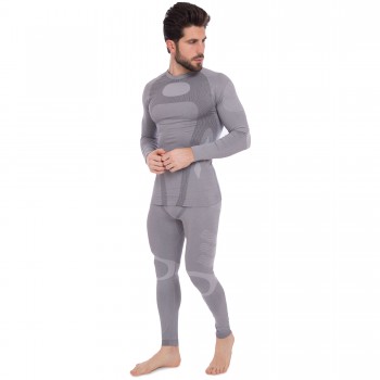 Комплект термобілизни для активного спорту чоловічий Zelart CO-2191-2193 L-XL сірий