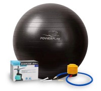М'яч для фітнесу (фітбол) PowerPlay 4001 Ø65 cm Gymball  Чорний + помпа