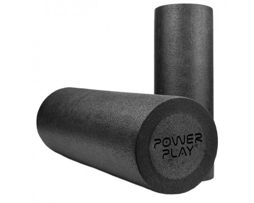 Масажний ролик (роллер) гладкий PowerPlay 4021 Fitness Roller Чорний (90x15см.)
