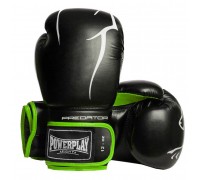 Боксерські рукавиці PowerPlay 3018 Jaguar Чорно-Зелені 12 унцій