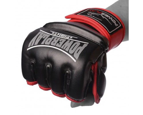 Рукавиці для MMA PowerPlay 3058 Чорно-Червоні XL