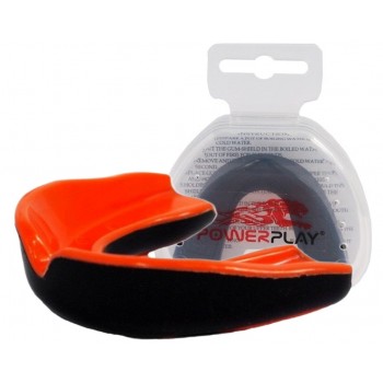 Капа боксерська PowerPlay 3315 SR Оранжево-Чорна зі смаком м'яти