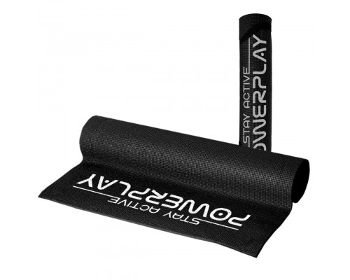 Килимок для йоги та фітнесу PowerPlay 4010 PVC Yoga Mat Чорний (173x61x0.6)