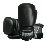 Боксерські рукавиці PowerPlay 3088 Impulse Чорні (натуральна шкіра) 10 унцій