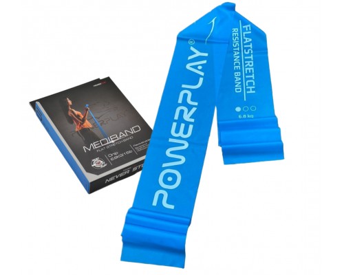 Стрічка-еспандер для фітнесу та реабілітації PowerPlay 4112 0.4мм MediBand Light Синя (6.8 кг)