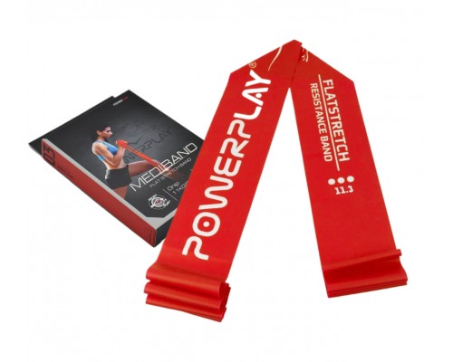 Стрічка-еспандер для фітнесу та реабілітації PowerPlay 4112 0.6мм MediBand Heavy Червона (11кг)