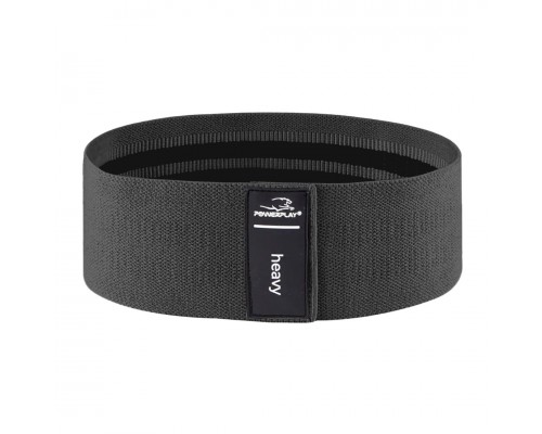 Тканева гумка для фітнесу та спорту PowerPlay 4111 Hip Band L Light Чорна (d_84cm)