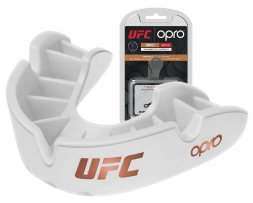 Капа боксерська OPRO Junior Bronze UFC Hologram White (art.002264002)