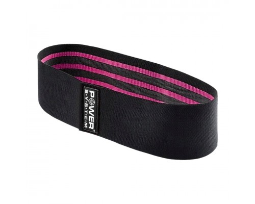 Тканева гумка для фітнесу та спорту Power System PS-4091 Booty Band LVL 1 Black/Pink (d_64 см. навантаження 18-23кг.)