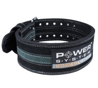 Пояс для пауерліфтингу Power System PS-3800  PowerLifting шкіряний Black/Grey Line L