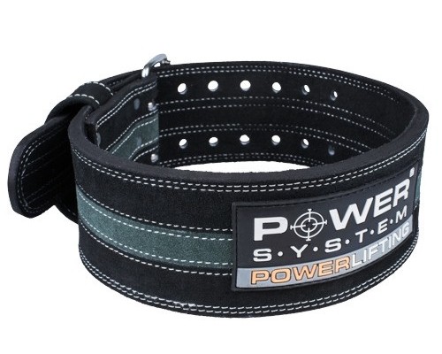 Пояс для пауерліфтингу Power System PS-3800  PowerLifting шкіряний Black/Grey Line L