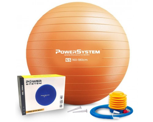 М'яч для фітнесу (фітбол) Power System PS-4012 Ø65 cm PRO Gymball Orange