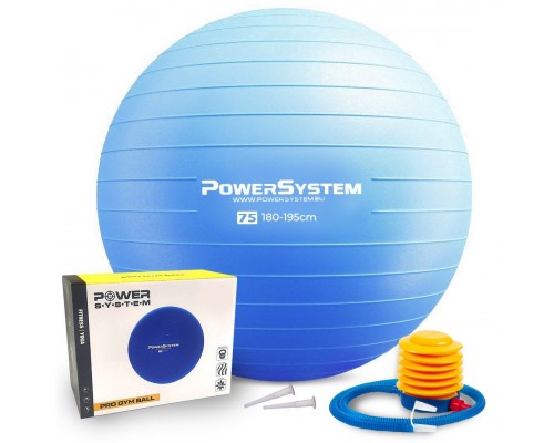М'яч для фітнесу (фітбол) Power System PS-4013 Ø75 cm PRO Gymball Blue