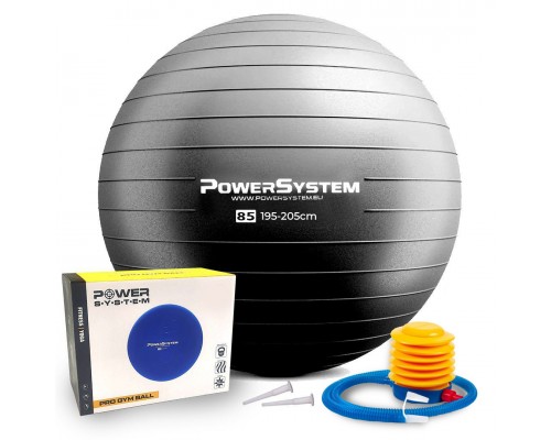 М'яч для фітнесу (фітбол) Power System PS-4018 Ø85 cm PRO Gymball Black
