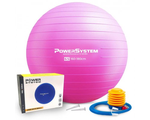 М'яч для фітнесу (фітбол) Power System PS-4012 Ø65 cm PRO Gymball Pink