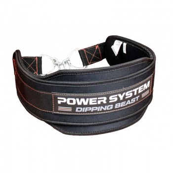 Пояс для обтяжень з ланцюгом Power System PS-3860 Dipping Beast неопреновий Black/Red