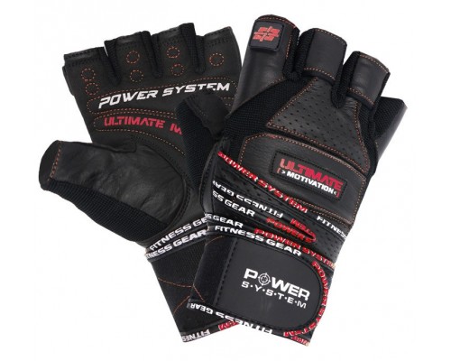 Рукавички для фітнесу Power System PS-2810 Ultimate Motivation Black/Red Line M