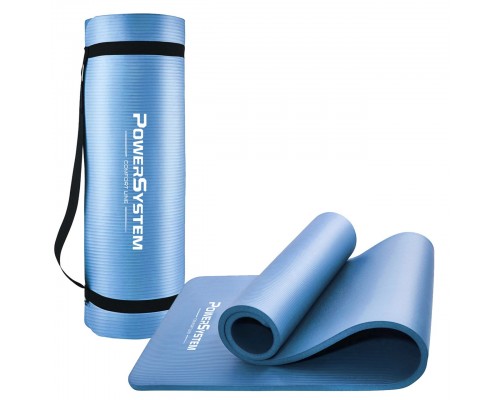 Килимок для йоги та фітнесу Power System PS-4017 NBR Fitness Yoga Mat Plus Blue (180х61х1)