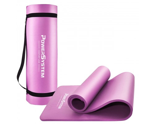 Килимок для йоги та фітнесу Power System PS-4017 NBR Fitness Yoga Mat Plus Pink (180х61х1)