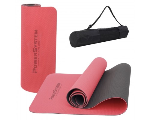 Килимок для йоги та фітнесу Power System PS-4060 TPE Yoga Mat Premium  Red (183х61х0.6)