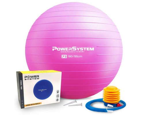 М'яч для фітнесу (фітбол) Power System PS-4013 Ø75 cm PRO Gymball Pink