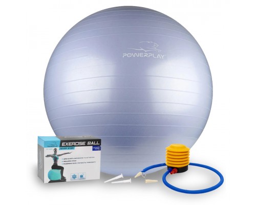 М'яч для фітнесу (фітбол) PowerPlay 4001 Ø75 cm Gymball  Sky Blue + помпа