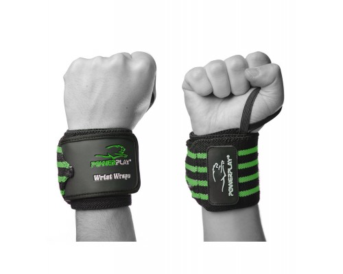 Кистьові бинти PowerPlay 3081 Чорно-Зелені