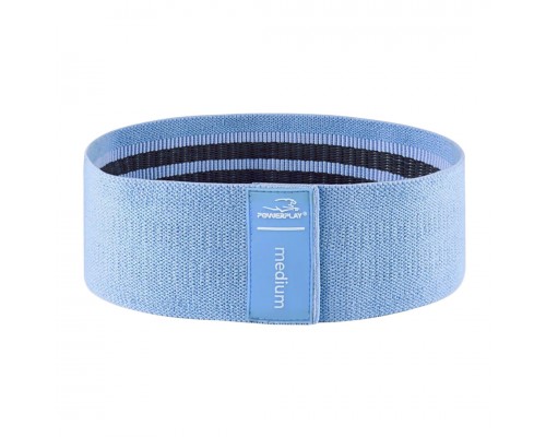 Тканева гумка для фітнесу та спорту PowerPlay 4111 Hip Band M Medium Блакитна (d_76cm)