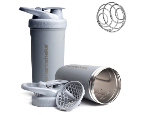 Шейкер спортивний SmartShake металевий Reforce Stainless Steel 30oz/900ml Gray